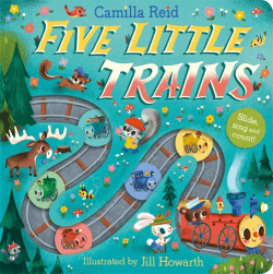 FIVE LITTLE TRAINS COUNT AND SLIDE BOARD BOOK